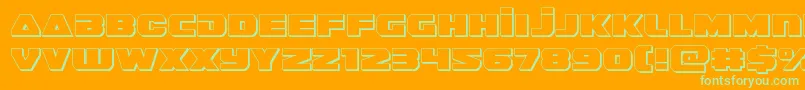 guardian23d Font – Green Fonts on Orange Background