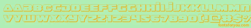 guardian23d Font – Orange Fonts on Green Background