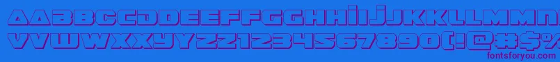 guardian23d Font – Purple Fonts on Blue Background