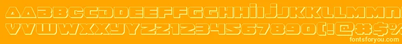 guardian23d-Schriftart – Gelbe Schriften auf orangefarbenem Hintergrund