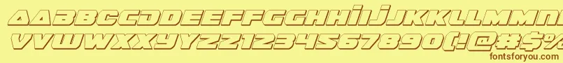 Шрифт guardian23dital – коричневые шрифты на жёлтом фоне