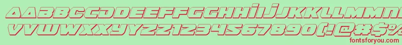 フォントguardian23dital – 赤い文字の緑の背景