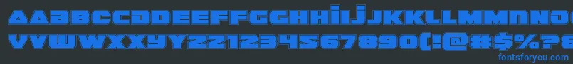guardian2acad Font – Blue Fonts on Black Background