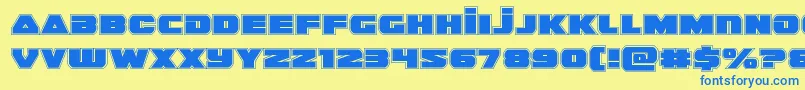 guardian2acad Font – Blue Fonts on Yellow Background