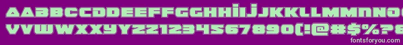 guardian2acad Font – Green Fonts on Purple Background