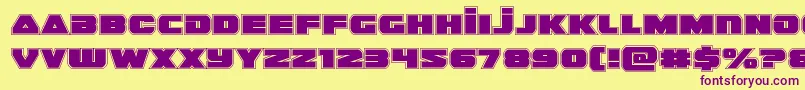 guardian2acad Font – Purple Fonts on Yellow Background