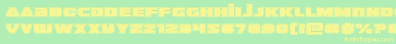 guardian2acad Font – Yellow Fonts on Green Background