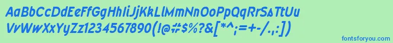 WevlicdrgBolditalic Font – Blue Fonts on Green Background