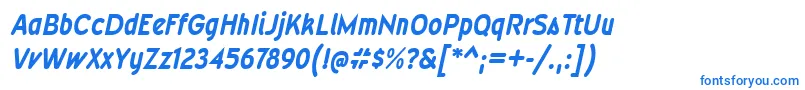 WevlicdrgBolditalic Font – Blue Fonts on White Background