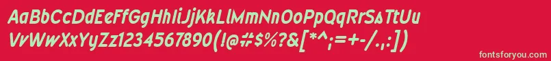 WevlicdrgBolditalic Font – Green Fonts on Red Background
