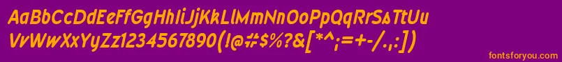 Шрифт WevlicdrgBolditalic – оранжевые шрифты на фиолетовом фоне