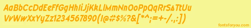WevlicdrgBolditalic Font – Orange Fonts on Yellow Background