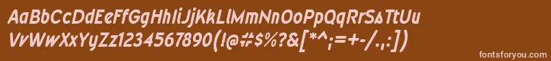 WevlicdrgBolditalic Font – Pink Fonts on Brown Background