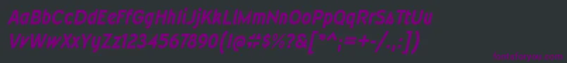 WevlicdrgBolditalic-fontti – violetit fontit mustalla taustalla