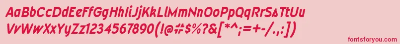 WevlicdrgBolditalic Font – Red Fonts on Pink Background