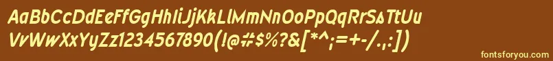 WevlicdrgBolditalic Font – Yellow Fonts on Brown Background