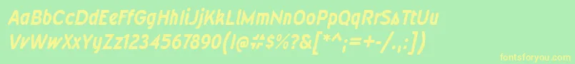 WevlicdrgBolditalic Font – Yellow Fonts on Green Background