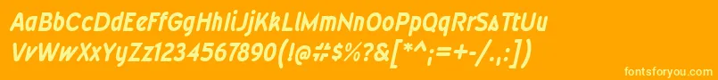 WevlicdrgBolditalic Font – Yellow Fonts on Orange Background