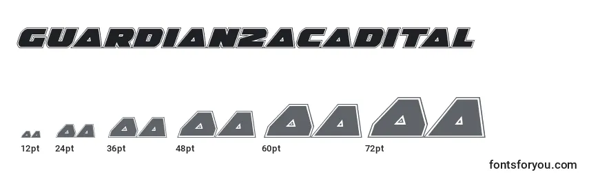 Размеры шрифта Guardian2acadital (128660)