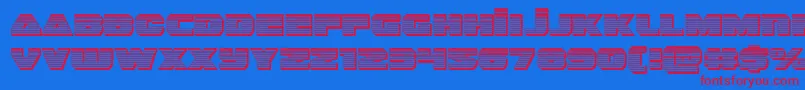 guardian2chrome Font – Red Fonts on Blue Background