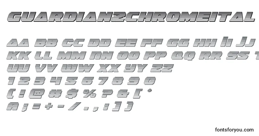 Czcionka Guardian2chromeital (128663) – alfabet, cyfry, specjalne znaki