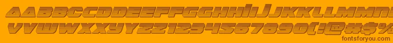 guardian2chromeital-Schriftart – Braune Schriften auf orangefarbenem Hintergrund