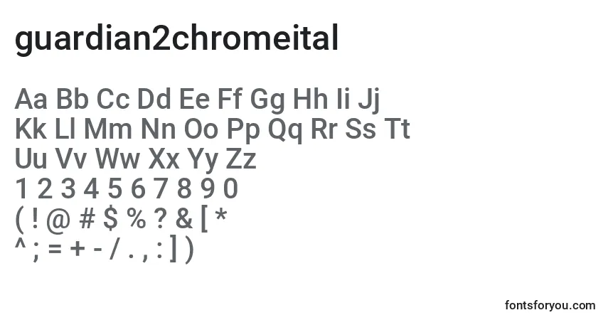 Guardian2chromeital (128664)-fontti – aakkoset, numerot, erikoismerkit