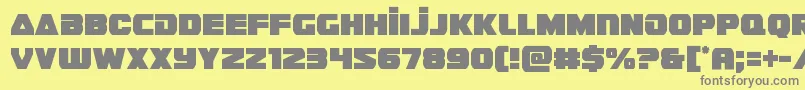 guardian2cond-Schriftart – Graue Schriften auf gelbem Hintergrund