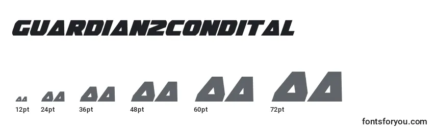 Размеры шрифта Guardian2condital (128667)