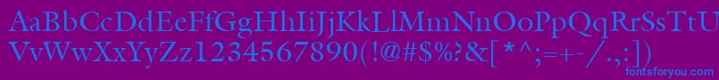 ItcGalliardLtRoman Font – Blue Fonts on Purple Background