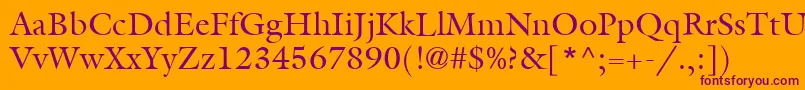 ItcGalliardLtRoman Font – Purple Fonts on Orange Background