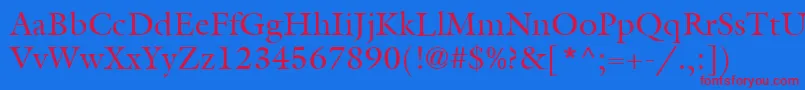 ItcGalliardLtRoman Font – Red Fonts on Blue Background