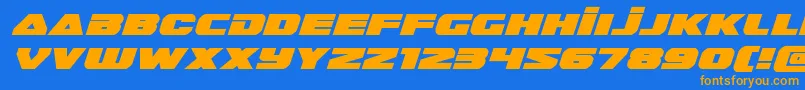 guardian2expandital Font – Orange Fonts on Blue Background