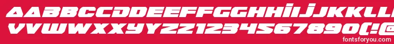 Czcionka guardian2expandital – białe czcionki na czerwonym tle