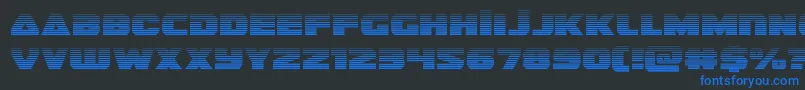 guardian2grad-Schriftart – Blaue Schriften auf schwarzem Hintergrund