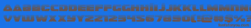 フォントguardian2grad – 茶色の文字が青い背景にあります。