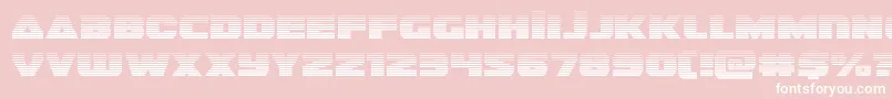guardian2grad-Schriftart – Weiße Schriften auf rosa Hintergrund