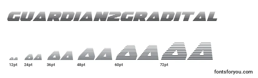Размеры шрифта Guardian2gradital (128675)