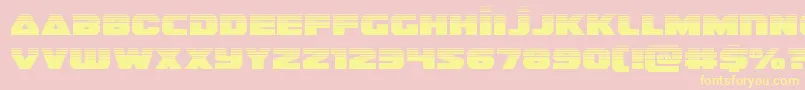 Fonte guardian2half – fontes amarelas em um fundo rosa