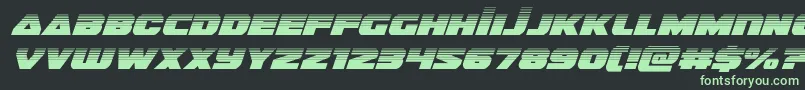 guardian2halfital-fontti – vihreät fontit mustalla taustalla