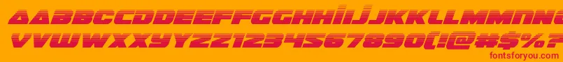 フォントguardian2halfital – オレンジの背景に赤い文字