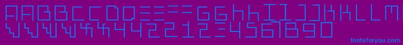 Genotypiprototype-Schriftart – Blaue Schriften auf violettem Hintergrund
