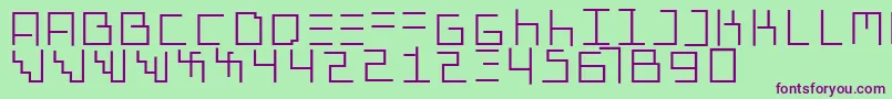 Шрифт Genotypiprototype – фиолетовые шрифты на зелёном фоне