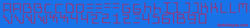 Więcej informacji o czcionce Genotypiprototype Czcionka Genotypiprototype – czerwone czcionki na niebieskim tle