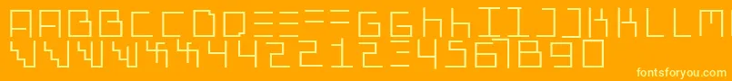 Шрифт Genotypiprototype – жёлтые шрифты на оранжевом фоне