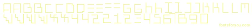 Genotypiprototype-Schriftart – Gelbe Schriften auf weißem Hintergrund