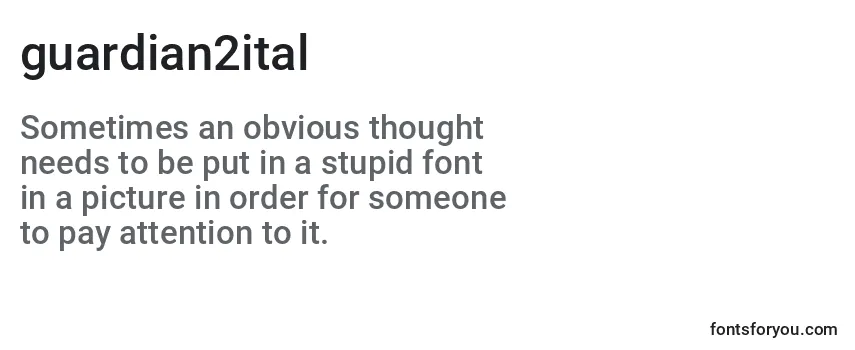 Review of the Guardian2ital (128682) Font