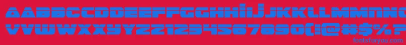 guardian2laser-Schriftart – Blaue Schriften auf rotem Hintergrund