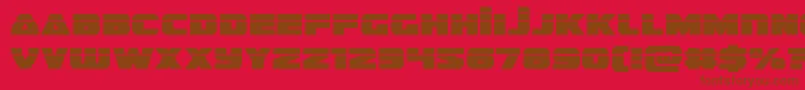 guardian2laser-Schriftart – Braune Schriften auf rotem Hintergrund