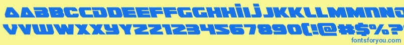 guardian2left Font – Blue Fonts on Yellow Background